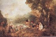 WATTEAU, Antoine The Pilgrimago to the Island of Cythera oil